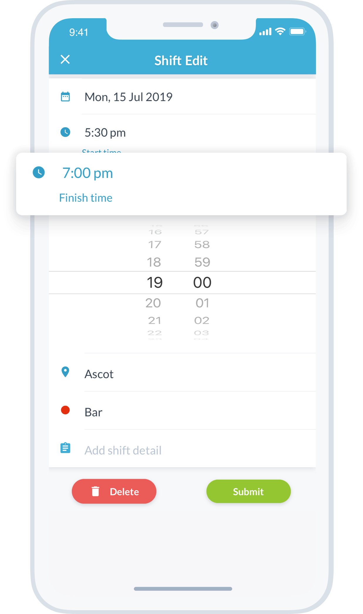 Edit-Shift Editing shifts on the Tanda Mobile App